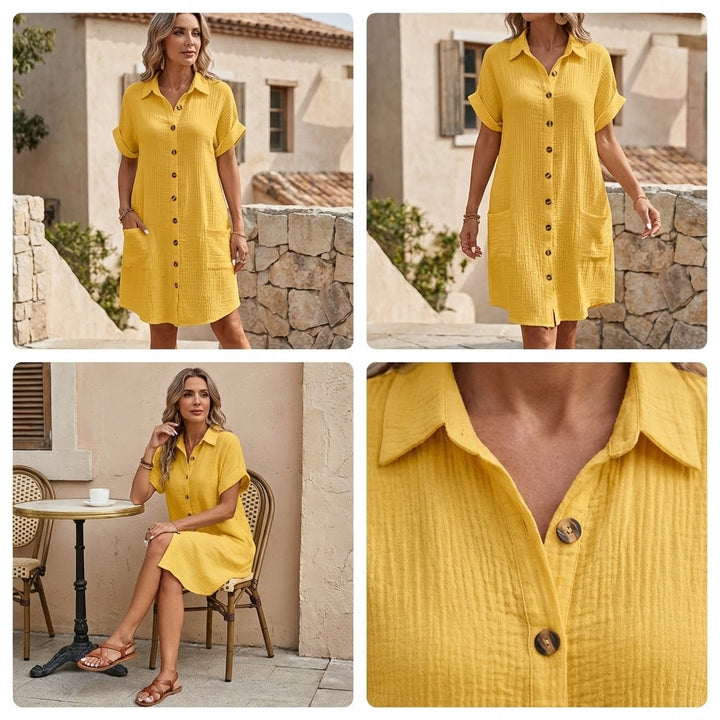 Vestido camisero abotonado | estilo diario sin esfuerzo