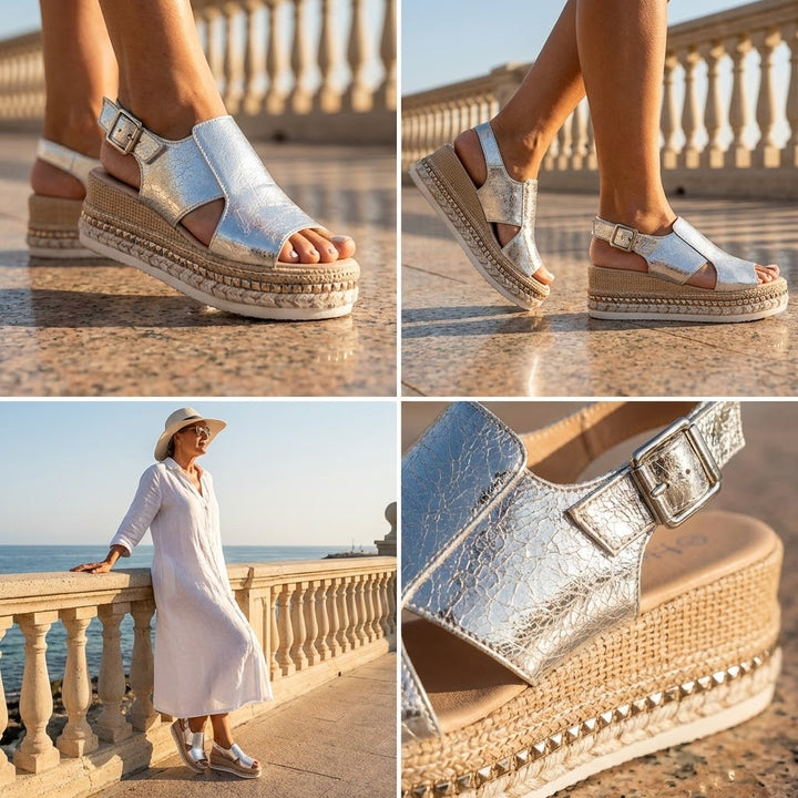 Sandalias plataforma brillante | altura sin esfuerzo