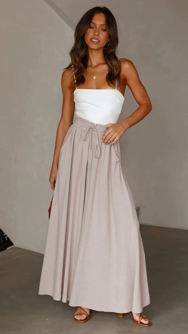 Pantalón de tiro | alto con cintura elástica